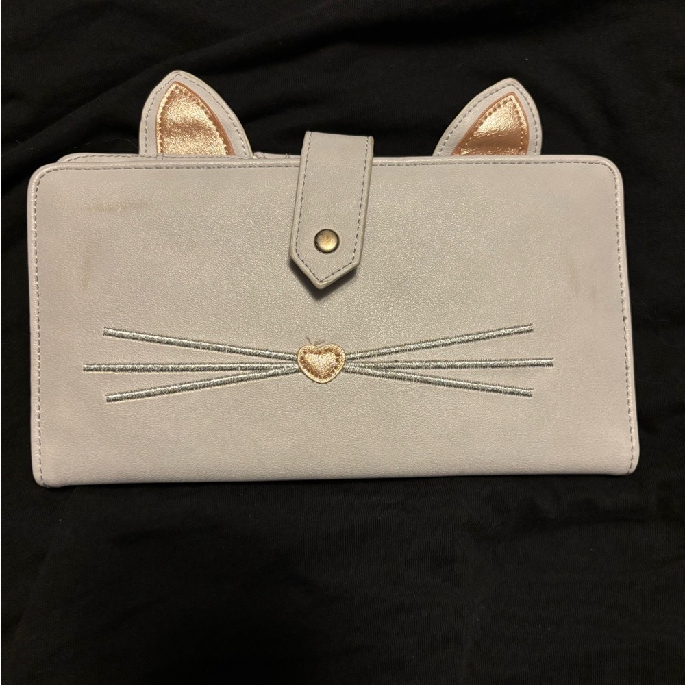 Cute Cat Ear Wallet with Whisker Design